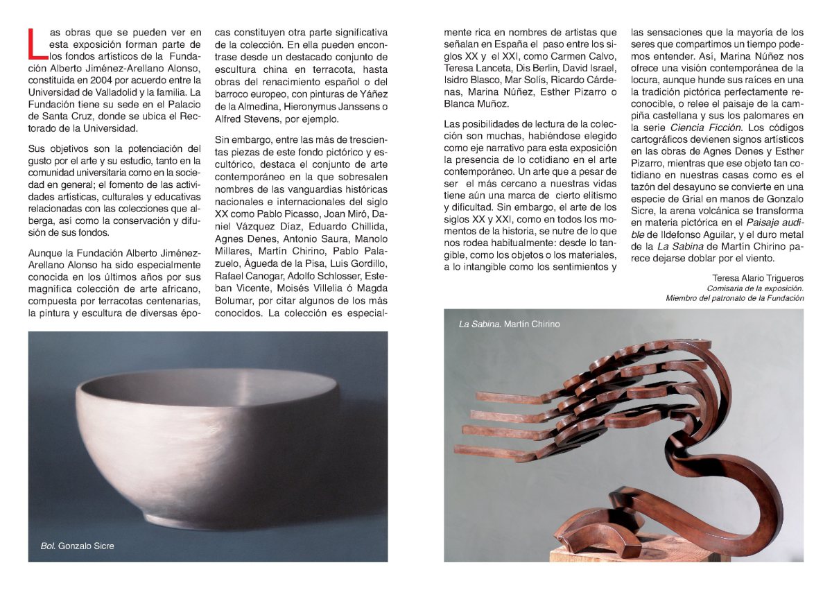 Folleto Lo cotidiano en el arte contemporáneo 2