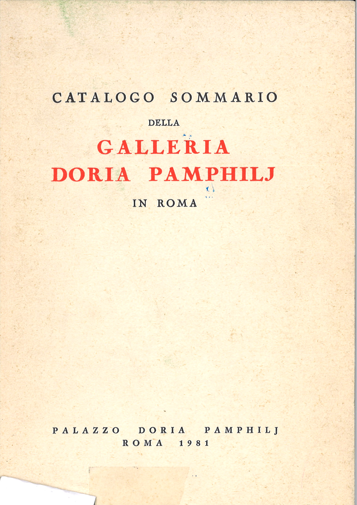 Catalogo Sommario della Galleria Doria Pamphilj in Roma-image